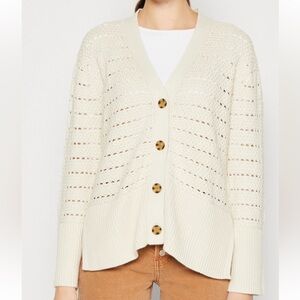 GAP Cream Button-Up Cardigan